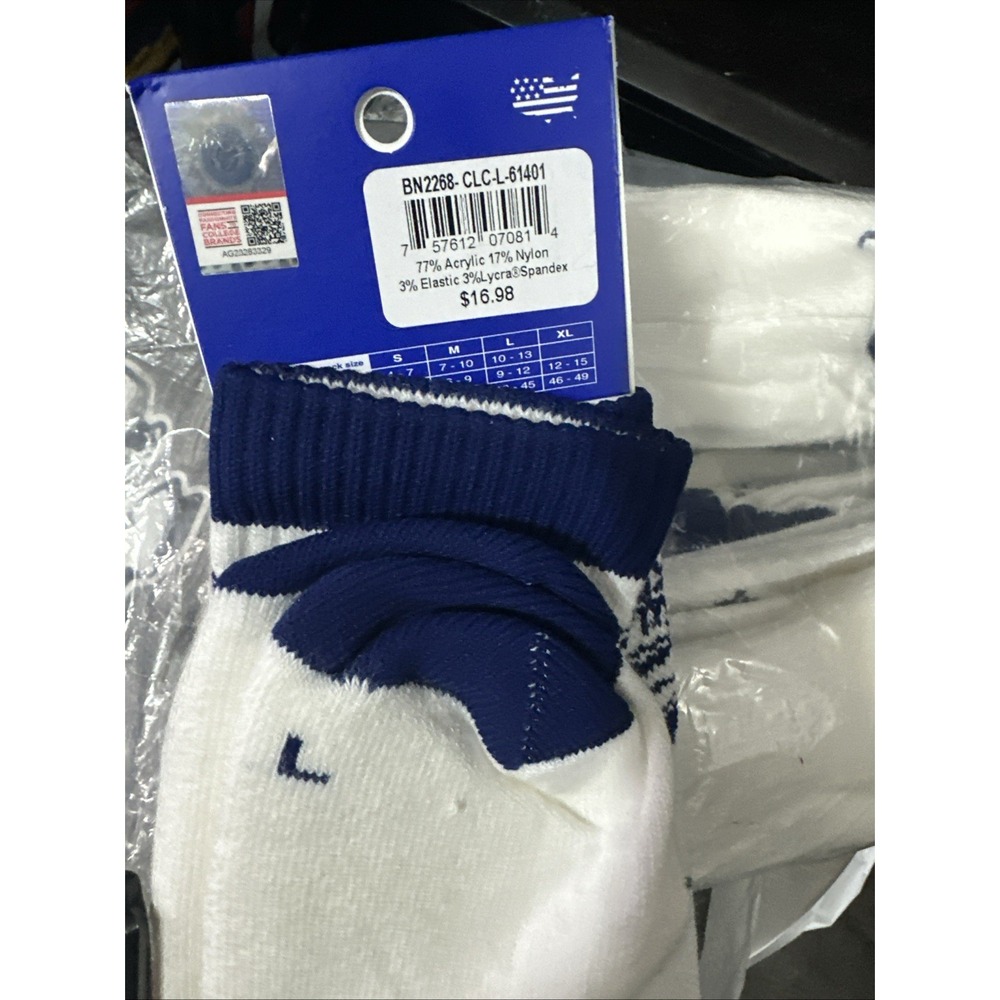 TCK Nova Southeastern University Sharks NCU One Pair USA Made Socks NWT L - Picture 4 of 4